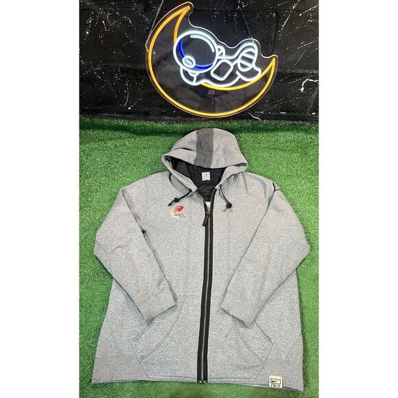 Nike Performance FB-11 Gray Sweatshirt Mens LG Full Zip Up Hoodie Insight‎ Bowl - Picture 1 of 11